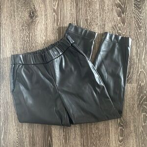 Black Faux Leather Pants